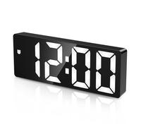 Criacr Digital Alarm Clock, Bedside Alarm Clock with 6.5" Display, LED Small Desk Clock with Snooze, 5 Levels Adjustable Brightness, 12/24H, DST, Type-C/Battery Powered Alarm Clock for Home, Office