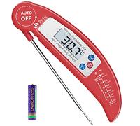 Criacr Digital Meat Thermometer, Instant Read Food Thermometer with Foldable Long Probe, High Accuracy Cooking Thermometer, ℃/℉ Switch, Auto On/Off, for Kitchen Cooking, BBQ, Milk (Battery Included)