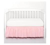 Crib Bed Skirt Add White Top Sheets -4 Sides Pleated Ruffles for Baby Boys Girls Toddler Nursery Bedspread(Pink,50x100x47cm)