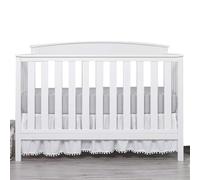 Crib Bed Skirt with Pom Poms - Soft Nursery Bedding Decoration | 28 X 52 Inch Mini Crib Skirt with 14 Inch Drop, Ruffle Microfiber Bed Dust Cover for Nursery Room Boys Girls Cribs Bedding