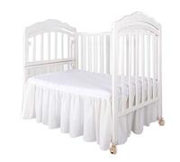 Crib Dust Ruffle White Crib Bed Skirt with Split Corners -Crib Dust Ruffle for Standrad Crib 14" Drop (28” x 52”)