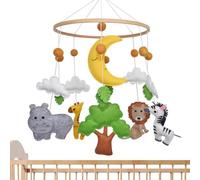 Crib Mobile - 53cm Fabric Forest Animals Theme Nursery Décor Soother Toy | Wooden Bed Bell Toy for Forest | Farm Animals Crib -Nursery Decor for Bedroom Hospital