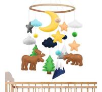 Crib Mobile - 53cm Fabric Forest Animals Theme Nursery Décor Soother Toy | Wooden Bed Bell Toy for Forest | Farm Animals Crib -Nursery Decor for Bedroom Hospital