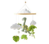 Crib Mobile - Baby Mobile | Cot Mobiles with Music | 3D Clouds Green Leaves Wind Chime | Multifunctional Hangable Cartoon Dinosaur Toddler Pendant for Boys, Girls, Kids