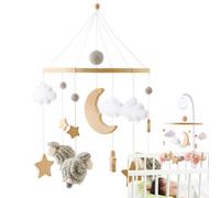 Crib Mobile: Decorative Baby Bed Hanging, Interactive Boho Style Decorations | Hanging Accessory with Stroller App, Baby Room, Cot for Girls and