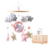 Crib Mobile for Boys - Felt Soft Sensory Boho Rotating - Cloud Star Mobiles Nursery Decor,for Home Bedroom Living Room Sleeping Birthday Holiday Party Favors
