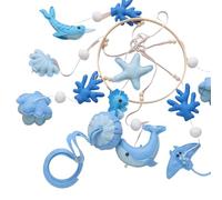 Crib Mobile - Handmade Bassinet Mobile | Marine Theme Hanging Bed Bell with Elements for Nursery Room, Baby Boys Girls Stroller Playpen Ceiling Decor, New Parents Gift and Photo Props