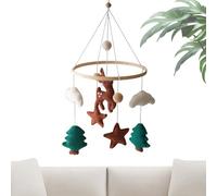 Crib Mobile - Jungle Deer Animals Mobile for Bassinet,Handmade Stroller Accessories for Kids Bedroom Playtime Car Seat Naptime Birthday Pushchair Preschool Gender Reveal