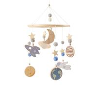 Crib Mobile - Overhead Mechanical Spins Mechanism, 3D Theme Cot Pendant, 51x24cm Astronaut Celestial orbitWindchime, Lightweight Birch Bedside Hanging Art | newbornSleep Aid for & Mothers