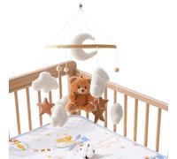 Crib Mobile - Rotating Baby Bear Cloud Star Toy, Beautiful Aesthetic Baby Mobile Provides Gentle Motion And Calming Presence, Crafted For Safe And Durable Hanging Use | Great For Toddler Preschool Nur