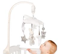 Crib Mobile Toy - 15.75 x 7.8 Inch Bassinet Rattle Rotating Music Mobile Durable Wide Application Nursery Star Rabbit Toy Cot Pram Hanging Accessories