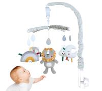 Crib Mobile with Music, Children's Cot Mobile with Rotating Dolls, Easy-to-Install Nursery Decor, Soft Cover Design, Soothing Bedtime Accessory 26.77 x 12.99 inches for Boys & Girls