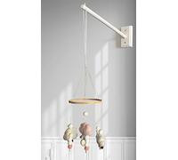 Crib Mobile Wooden Arm, Wall Mounted Suitable for All Cribs 100% Natural Larch Hanger Nusery Decor Baby Room Safe Holder(Mobile is not Included
