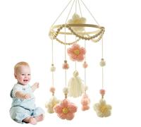 Crib Mobile Woven Flower Sensory Toy Relaxing Colorful Rotating Decoration for Children's Bedroom