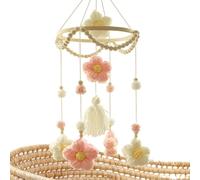 Crib Mobile, Woven Flower Soother, 7.87x3.94x3.94 Inches Rotating Sensory Toy, Soft Decorative Spinner, Visual Stimulation Accessory, for Preschoolers Bassinet Living Room Display