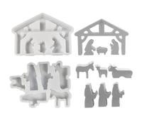 Crib Mould, Nativity Scene Mould | House Shaped Scented Candles, Craft Supplies for Plaster Ornaments, Silicone Mould, Clay Mould for Table Decoration