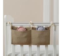 Crib Pocket Holder, Nursery Bedside Storage Bag, Hanging Bedside Feeding Bottle Bag, Hanging Crib Container, Multiple-Use Nursery Storage Pocket for Various Items