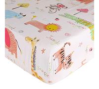 Crib Sheet UOMNY 100% Natural Cotton Baby Sheet Set for Standard Crib and Toddler mattresses Nursery Bedding Sheet for Boys and Girls 1 PackZoo Pattern
