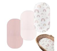 Crib Sheets - Bassinet Sheets 3 Pieces Elastic Fitted Machine Crib Bedding