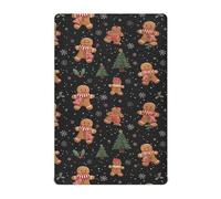 Crib Sheets for Boys Girl Christmas Gingerbread Man Neutral Mini Crib Mattress Sheets Fitted,Xmas Trees Toddler Baby Sheets for Crib Mattress Soft & Breathable 39 * 27 * 5In