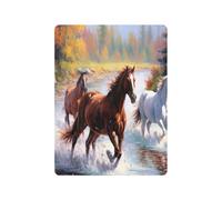 Crib Sheets- Soft & Breathable Horses Running Across A Stream Bed Sheets in Combed Cotton Fits Standard Crib & Playard Mattresses for Baby-S