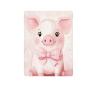 Crib Sheets- Soft & Breathable Pig with A Lovely Bow Bed Sheets in Combed Cotton Fits Standard Crib & Playard Mattresses for Baby-S