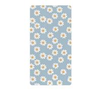 Crib Sheets- Soft & Breathable White Daisies on A Light Blue Bed Sheets in Combed Cotton Fits Standard Crib & Playard Mattresses for Baby-S