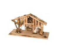 Crib Wooden House Christmas Nativity Scene Stable 60 x 33 cm Bethlehem Wood Look