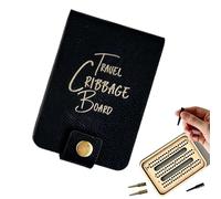 Cribbage Board Game - Portable Toy Set with 4 Pegs and 1 Deck - Foldable Cribbage Game | for Outdoor Picnic Camping Road Trip Family Gathering Holiday Party