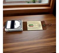 Cribbage Board Game Set, Portable Cribbage Board With Pegs, Classic Cribbages Game For Kids And Adults, With Full Deck Of Cards, Faux Leather Case