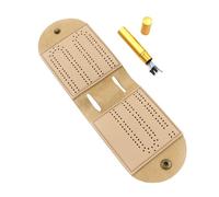 Cribbage Board Game Set | PU Leather Cribbage Travel Set With 4 Metal Pegs | Foldable, Portable Game For Picnics, Family Gatherings, Parties, Camping, Travel, Outdoor Activities
