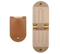 Cribbage Board Game Set, Travel Cribbage Board - PU Cribbage Travel Board with 4 Metal Pins | Foldable PEG Game for Family Binding, Outdoor, Indoor, Parties