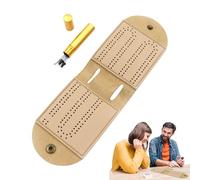 Cribbage Board Set - Durable Leather Travel Case, Lightweight Foldable, Includes 4 Metal Pegs | for Road Trips, Backyard Barbecues, Social Events, Casual Play, Gift for Card Lovers