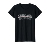 Cribbage Queen Card Player Woman Value Graphic T-Shirt, Women, Black, S