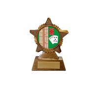 Cribbage Trophy Award Premier Star Antique Gold 120mm Heavy Resin Free Engraving -troshow1-td