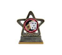 Cribbage Trophy Star 120mm Antique Silver and Gold Resin Award card Game Fives Jacks Free Engraving RST005AS-CL