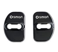 CRIBBU 4pcs Car Door Lock Cover For Smart Fortwo Forfour 453 451 450 Stainless Steel Car Door Latch Cover Striker Protector Anti-Rust Decoration Sticker Accessories,B/Black