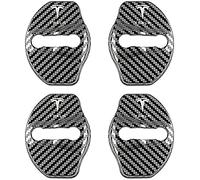 CRIBBU 4pcs Car Door Lock Cover For Tesla Door Lock Cover 4PCS Stainless Steel Car Door Latch Cover Striker Protector Anti-Rust Decoration Sticker Accessories,B/Carbon Texture