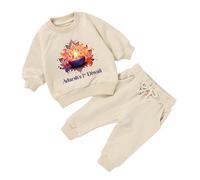 cribstar Organic Cotton Personalised Diwali Tracksuit | 1st Diwali Baby Toddler Outfit | Festival of Lights Gift | Hindu, Sikh, Jain or Buddhist Celebrations (Cream, 6-12 Months)
