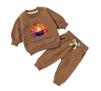 cribstar Organic Cotton Personalised Diwali Tracksuit | 1st Diwali Baby Toddler Outfit | Festival of Lights Gift | Hindu, Sikh, Jain or Buddhist Celebrations (Mocha, 6-12 Months)