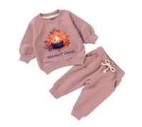 cribstar Organic Cotton Personalised Diwali Tracksuit | 1st Diwali Baby Toddler Outfit | Festival of Lights Gift | Hindu, Sikh, Jain or Buddhist Celebrations (Dusty Pink, 6-12 Months)
