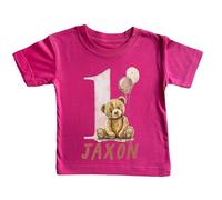 cribstar Personalised 1st Birthday Teddy T-Shirt, 100% Cotton, Birthday Boy/Girl, One Today, First Birthday, Birthday Top, Baby Boy/Girl Birthday