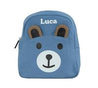 cribstar Personalised Children's Nursery Backpack - Perfect for Toddlers - Lunch Bag - Canvas Teddy Bag (Blue)