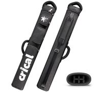 CRICAL 2x4 Pool Cue Case, Fabric Billiard Cue Case with Accessory Pockets, Adjustable Shoulder Strap, Non-Slip Base, Holds 2 Butts and 4 Shafts