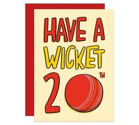 Cricket 20th Birthday Card, Card for Nephew, Card for Brother, For Boyfriend, Funny Birthday Card, Cricket Fan Card, World Test Match, Cricket Milestone A6 Card (20th)