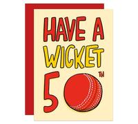 Cricket 50th Birthday Card, Card for Husband, Card for Dad, For Grandad, Funny Birthday Card, Cricket Fan Card, World Test Match, Cricket Milestone A6 Card (50th)