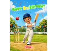 Cricket 8th Birthday Card for Son