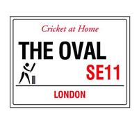 Cricket at home the oval london england street road sign shabby chic vintage style signs picture metal wall plaque sign (280mm x 200mm)