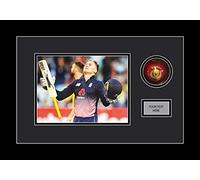 Cricket Ball Display Case with Photo and Title Cut Out | 2 Inch Deep 3D Frame 16 x 12 Inch | Signed Cricket Memorabilia Presentation | Black Mount - Black Frame | Made in The UK