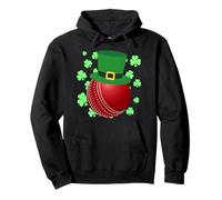 Cricket Ball - Leprechaun Hat St Patrick’s Day Pullover Hoodie